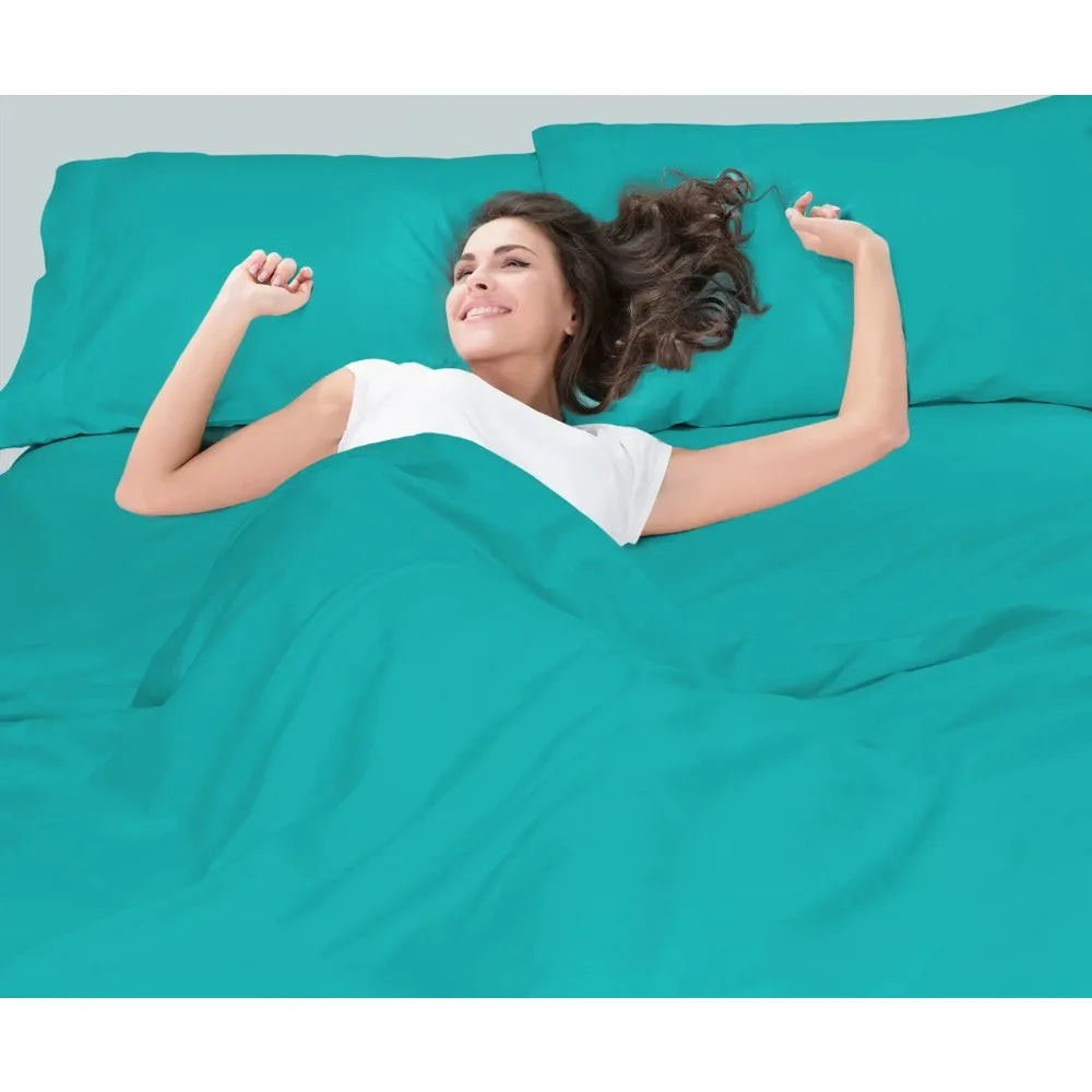 Extra Deep Pocket Teal 6 Piece Bed Sheet Set