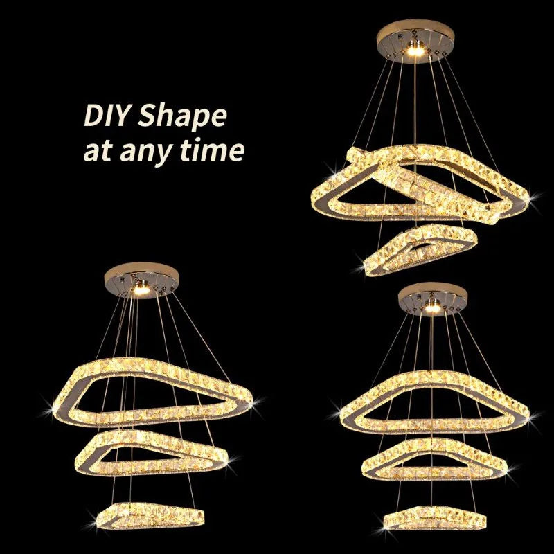 Crystal LED Ring Pendant Light Chandelier