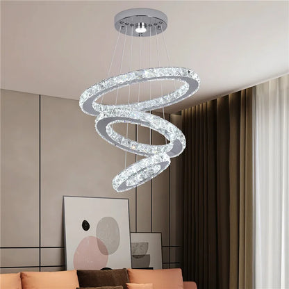 Crystal LED Ring Pendant Light Chandelier