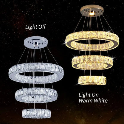 Crystal LED Ring Pendant Light Chandelier