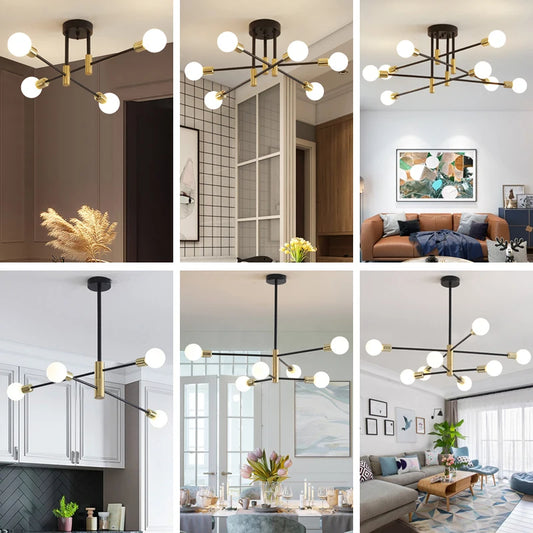 Modern Nordic Black LED Chandeliers