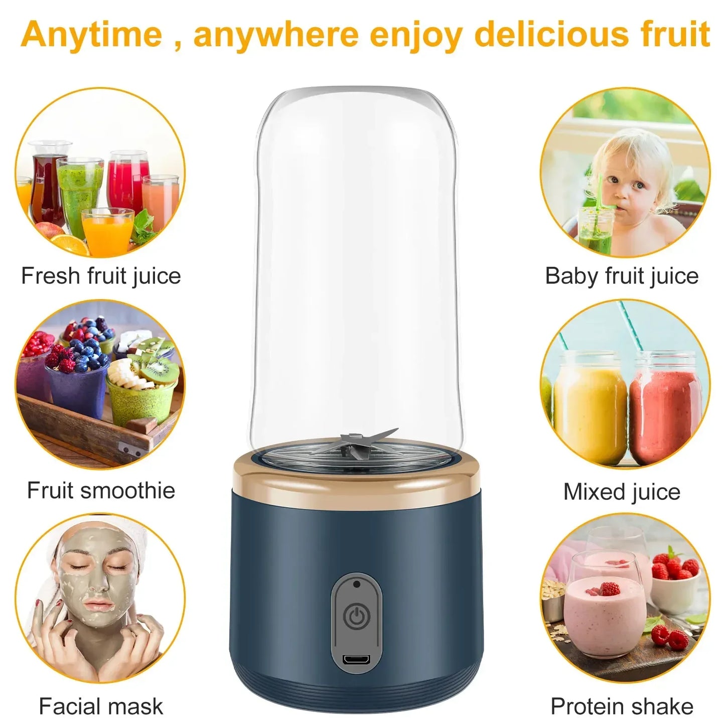 Mini Portable 6 Blades Juicer Blender Cup