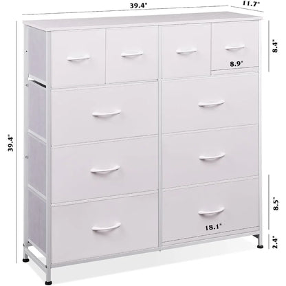 Fabric Style Dresser Storage Dresser with 10 Deep Drawers