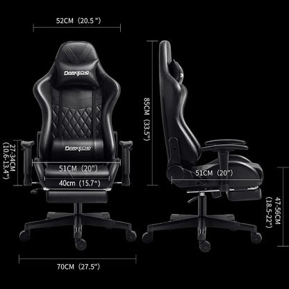 Ergonomic Leather Reclining Gaming Chair with Footrest