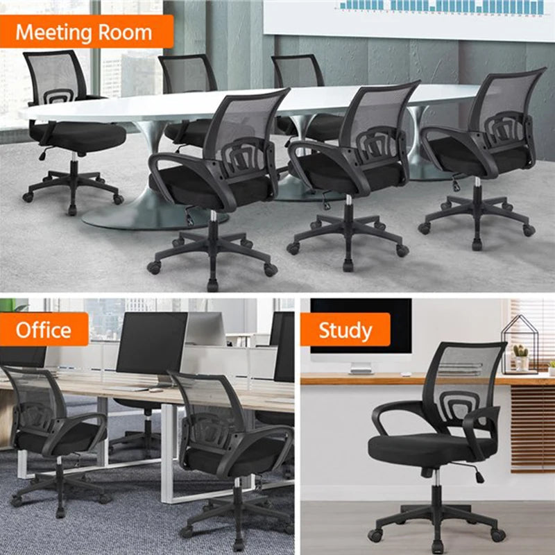 Adjustable Mid Back Mesh Swivel Office Chair with Armrests