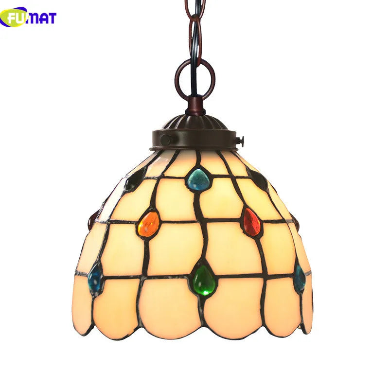 Hanging LED Stained Glass Lamp