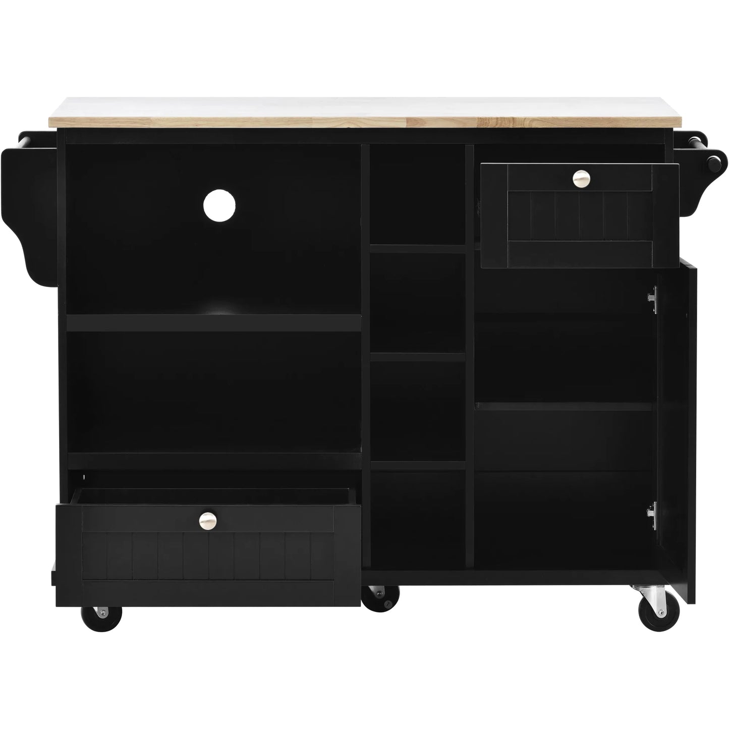 Kitchen Island Cart with Storage Cabinet and Two Locking Wheels