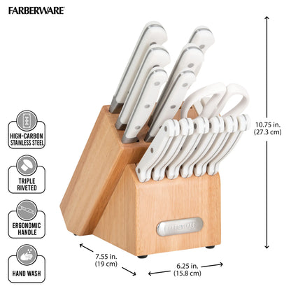 14-Piece Forged Triple Rivet Kitchen Knife Block Set