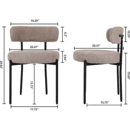 Round Upholstered Mid Century Modern Dining Chairs