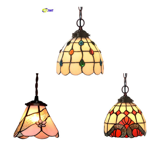 Hanging LED Stained Glass Lamp