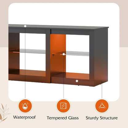 TV Bracket with LED Light for up to 65 inches with glass stand