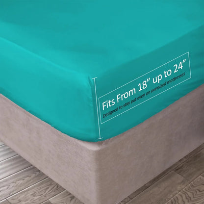 Extra Deep Pocket Teal  6 Piece Bed Sheet Set