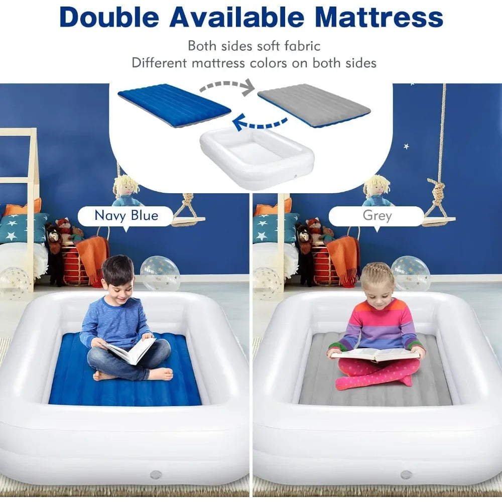 Inflatable Toddler Air Mattress with Sides