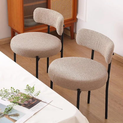 Round Upholstered Mid Century Modern Dining Chairs