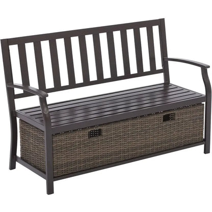 Outdoor Storage Wicker Bench