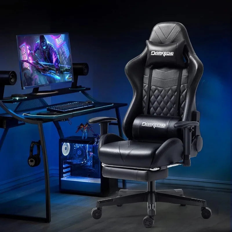 Ergonomic Leather Reclining Gaming Chair with Footrest