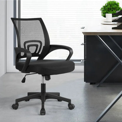 Adjustable Mid Back Mesh Swivel Office Chair with Armrests