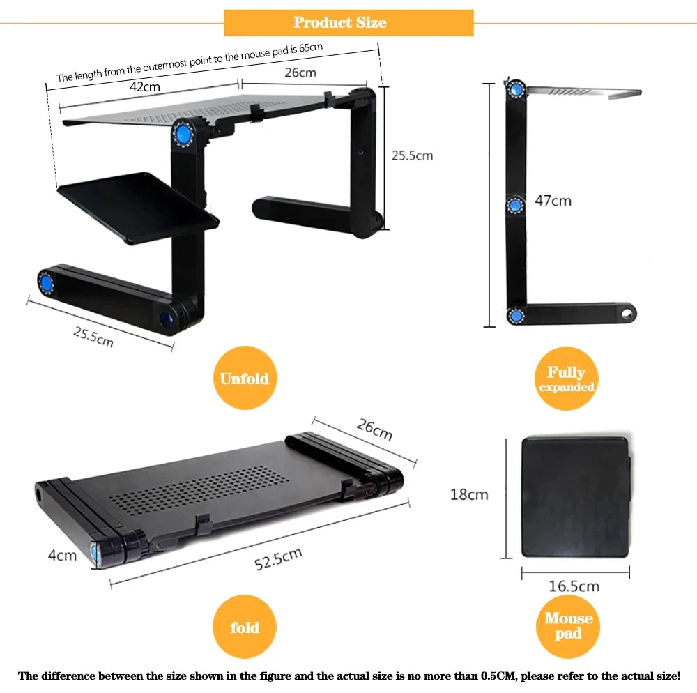 Portable Aluminum Ergonomic Adjustable Laptop Desk Stand