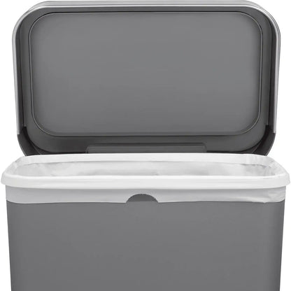 12 gal Plastic Rectangular Trash Can with Liner Pocket