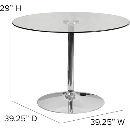 Round Glass Table and Chair Set