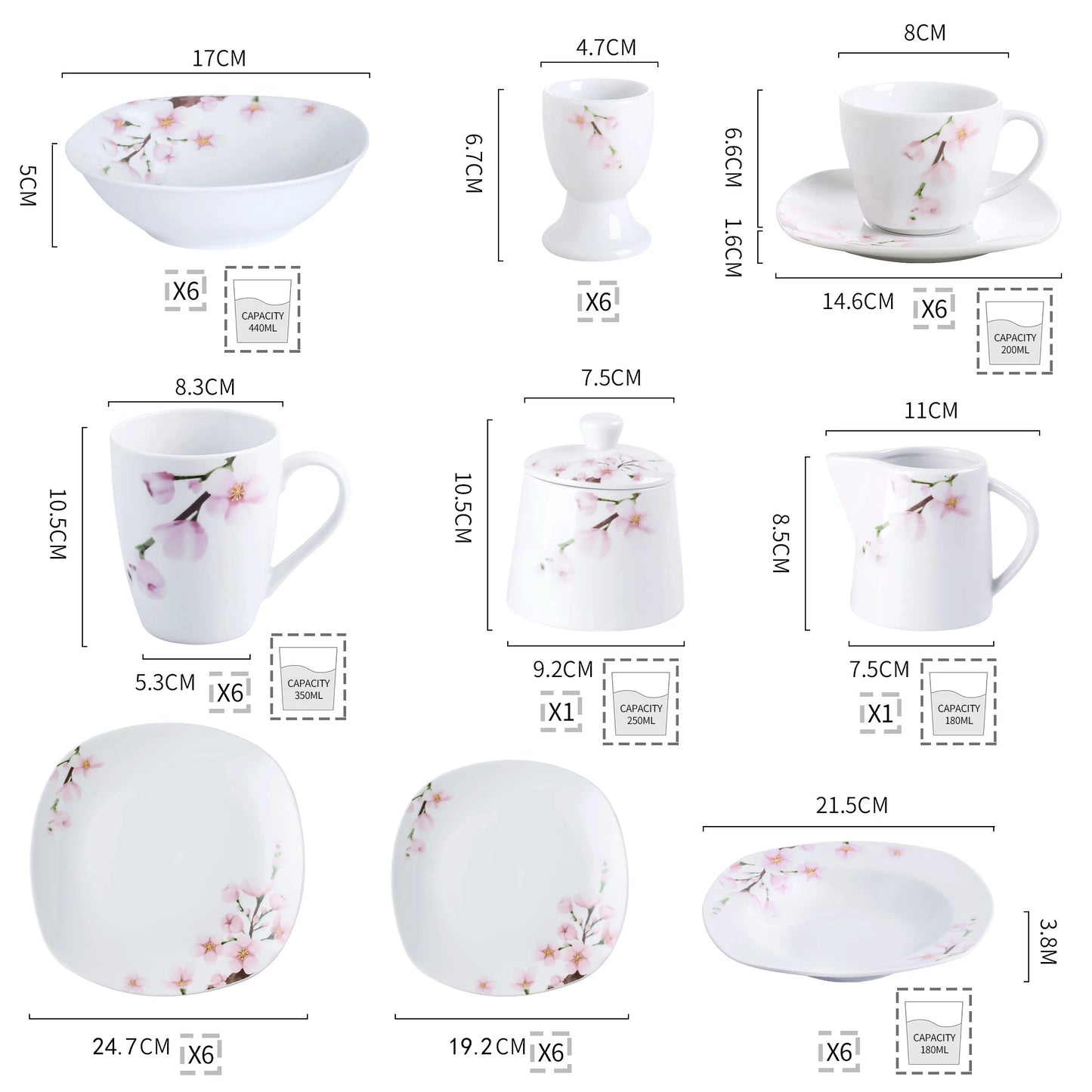 50/100-Piece Porcelain Dinner Set