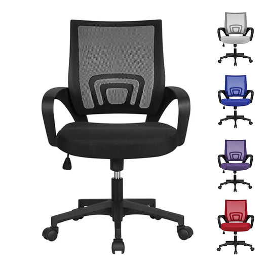 Adjustable Mid Back Mesh Swivel Office Chair with Armrests