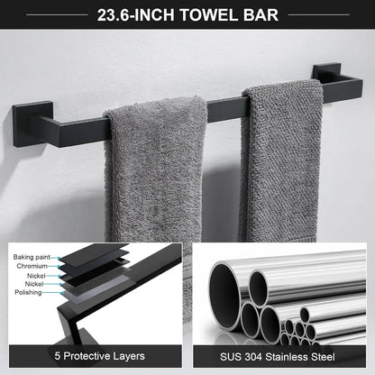 6-Piece Bathroom Towel Bar Sets