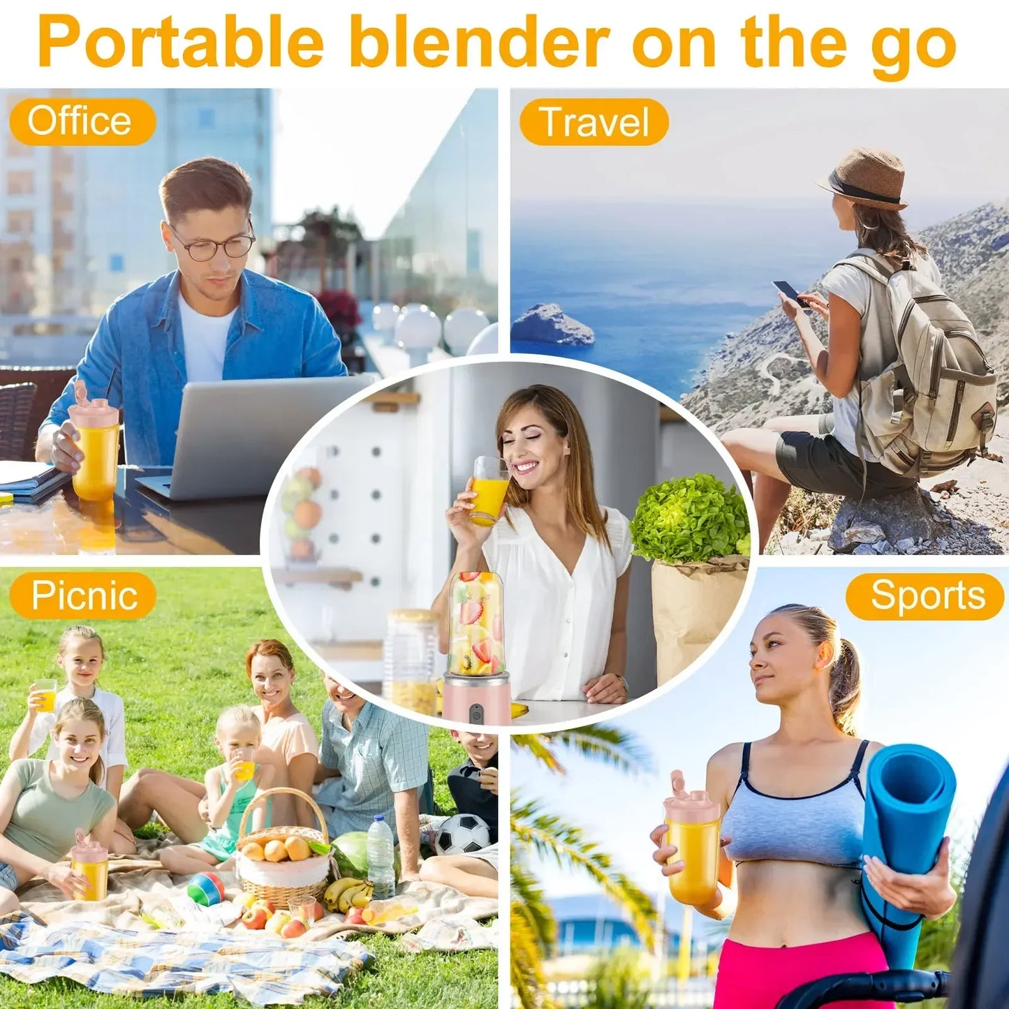 Mini Portable 6 Blades Juicer Blender Cup