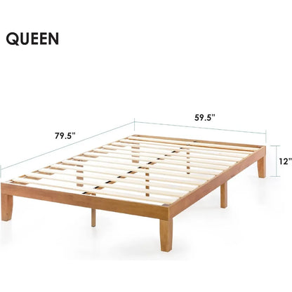 Multi-Size Solid Wood Platform Bed Frame