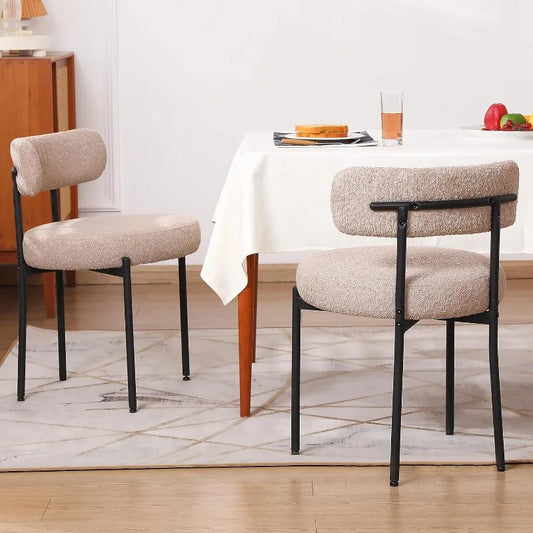 Round Upholstered Mid Century Modern Dining Chairs