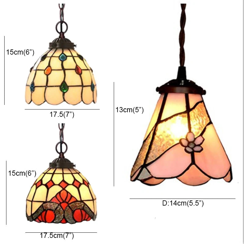 Hanging LED Stained Glass Lamp