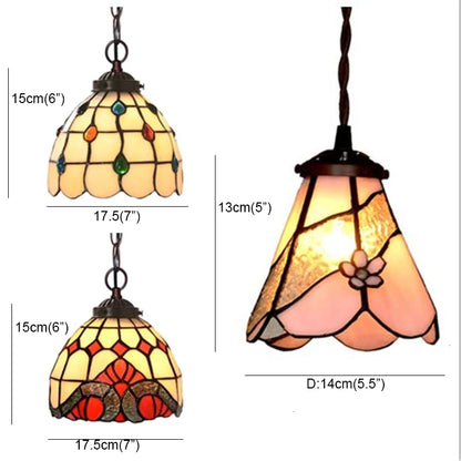 Hanging LED Stained Glass Lamp