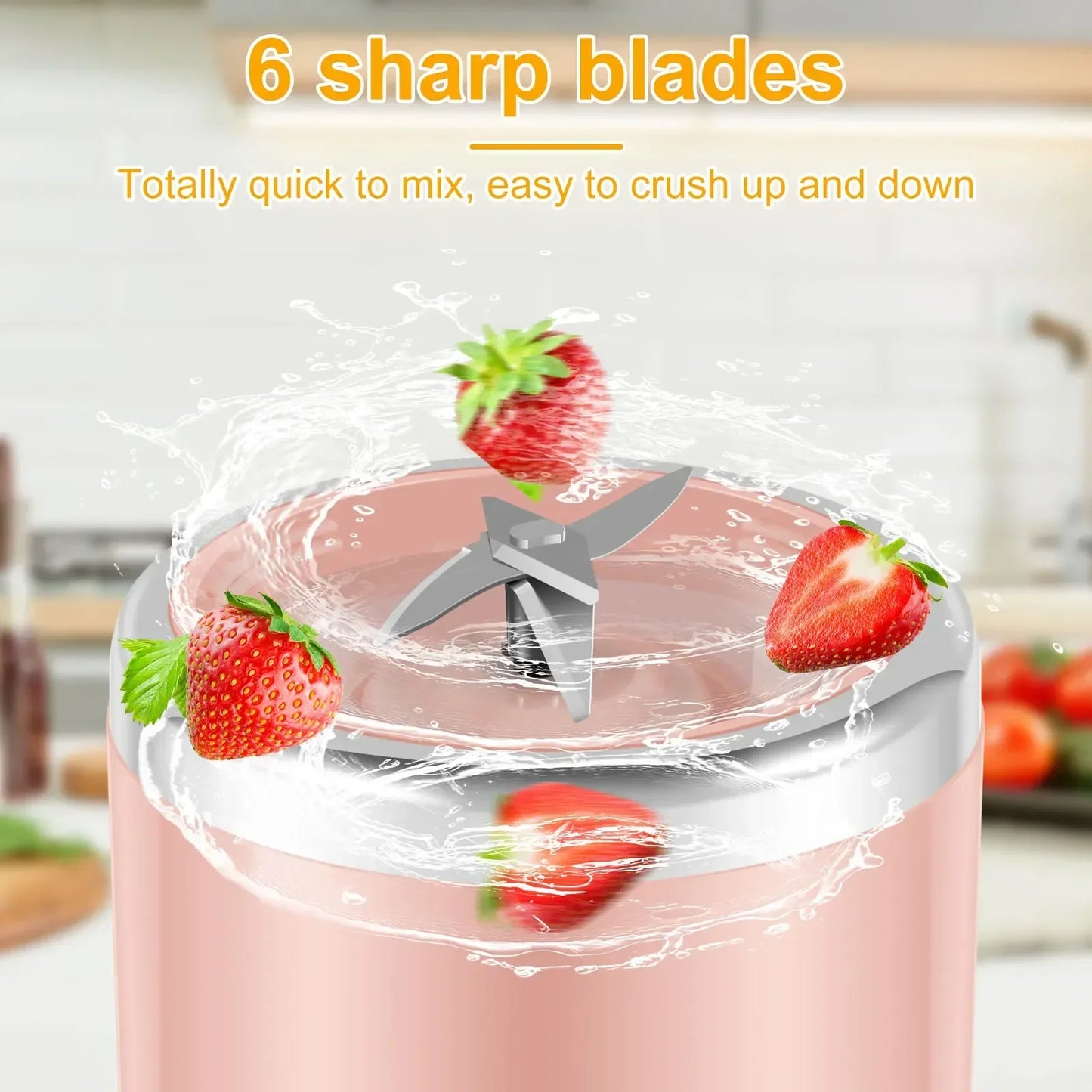 Mini Portable 6 Blades Juicer Blender Cup