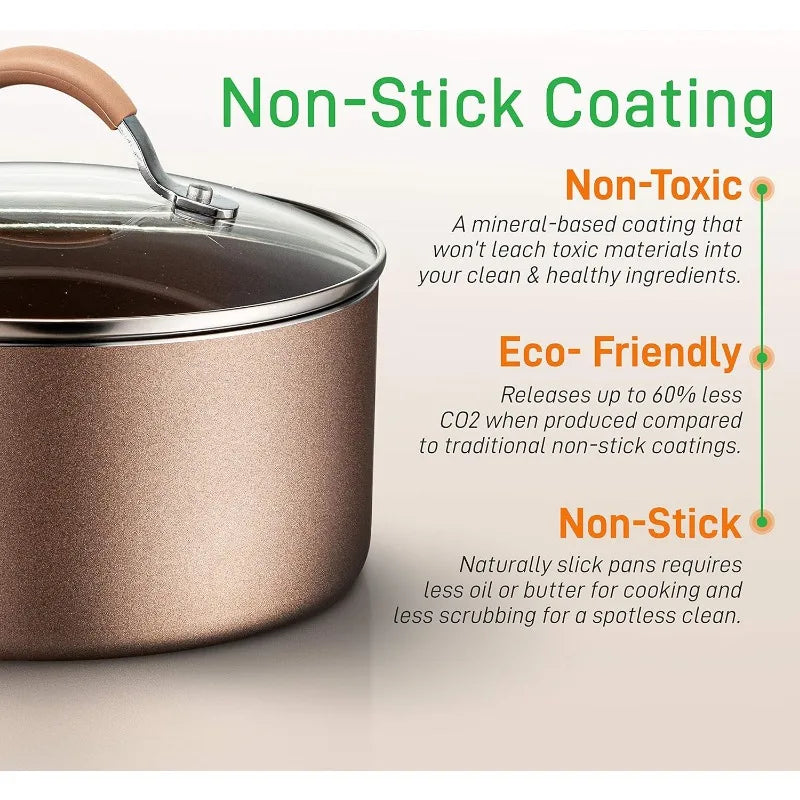 14 Non-stick Heat Resistant Cookware Set